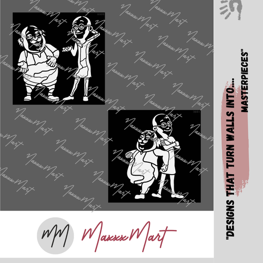 MaxxxMart - Motu Patlu Pack Wall Stencil (Inches)