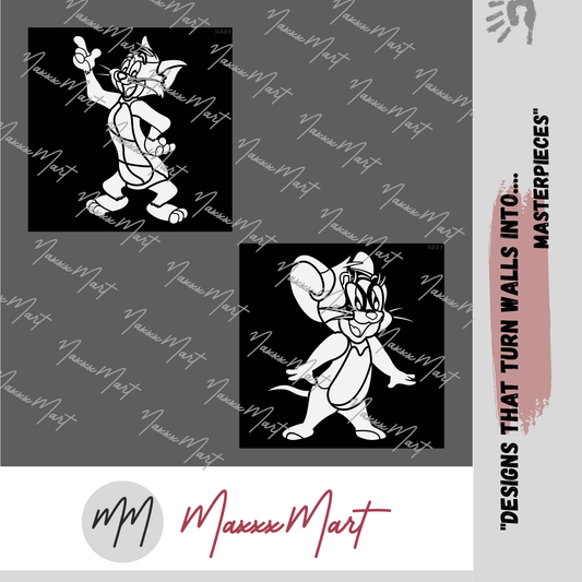 MaxxxMart - Tom And Jerry Wall Stencil (Inches)