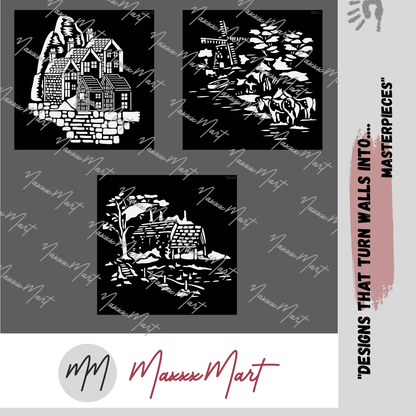 Maxxxmart - Multi Theme Wall Stencil Collection (Inches)