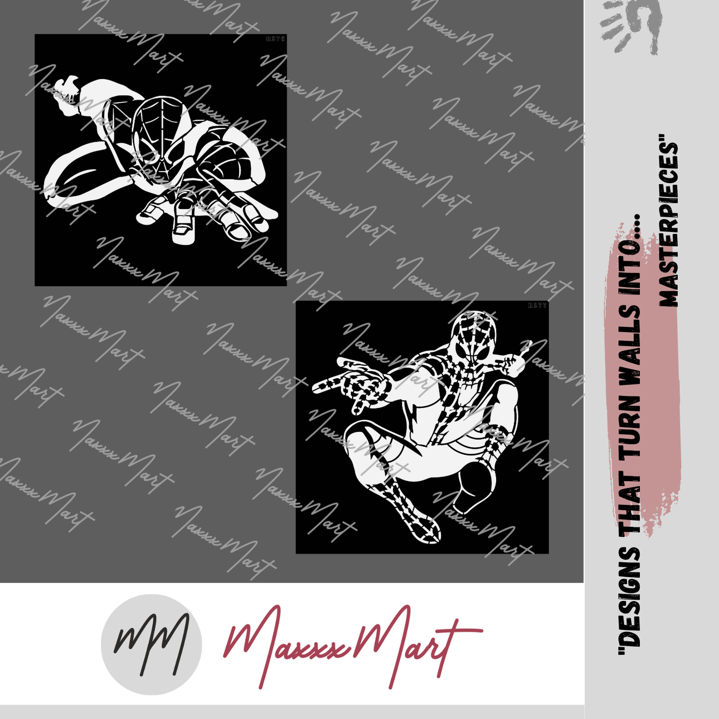 MaxxxMart - Spider Man Wall Stencil (Inches)
