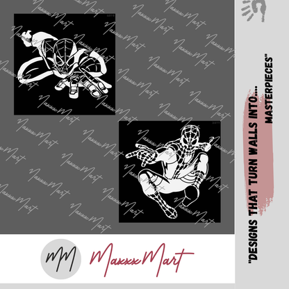 MaxxxMart - Spider Man Wall Stencil (Inches)
