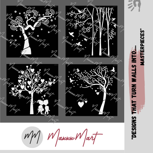 MaxxxMart - Trees And Branches wall stencil -3 (Inches)