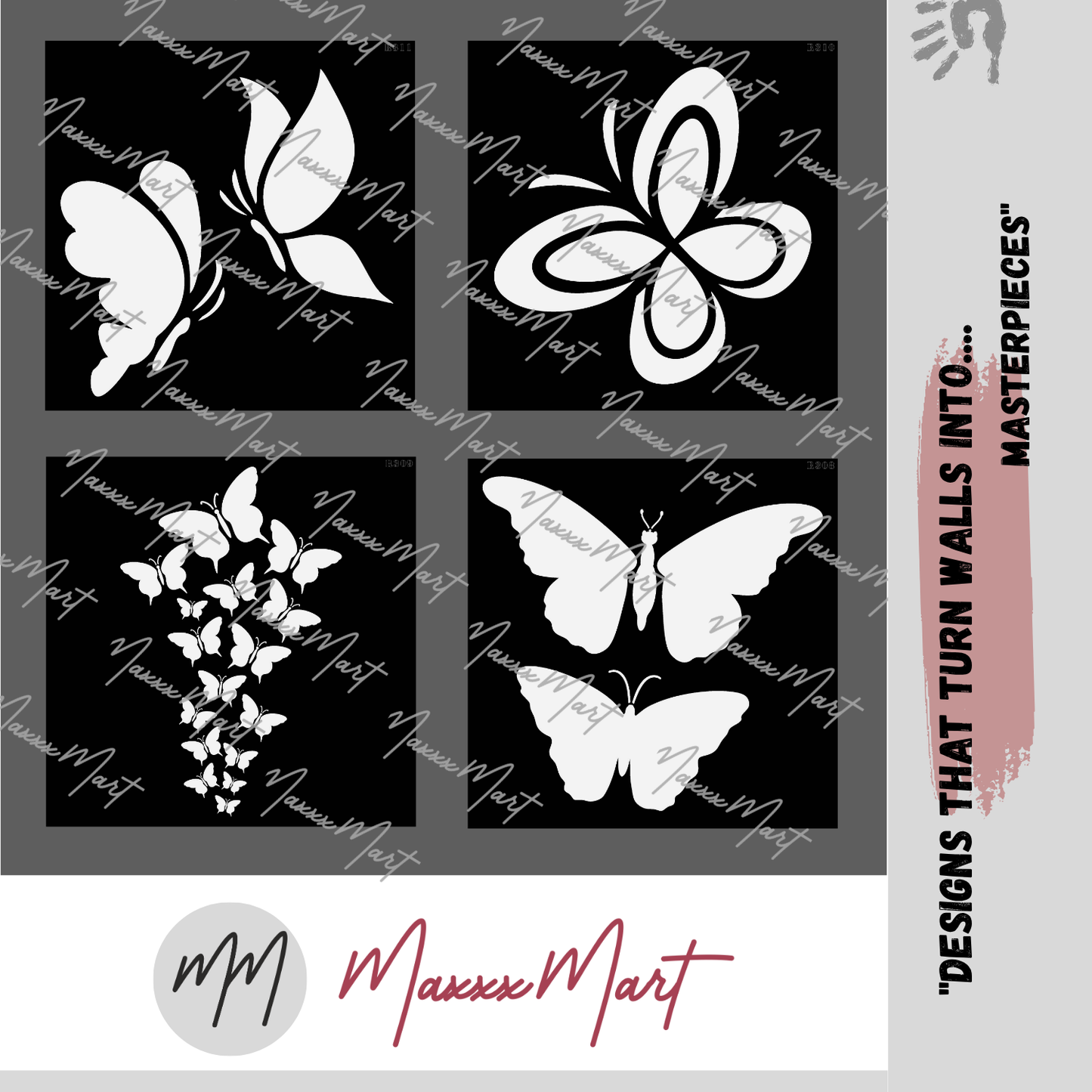 MaxxxMart - Butterfly Wall Stencil(Inches)