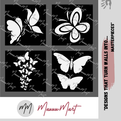 MaxxxMart - Butterfly Wall Stencil(Inches)