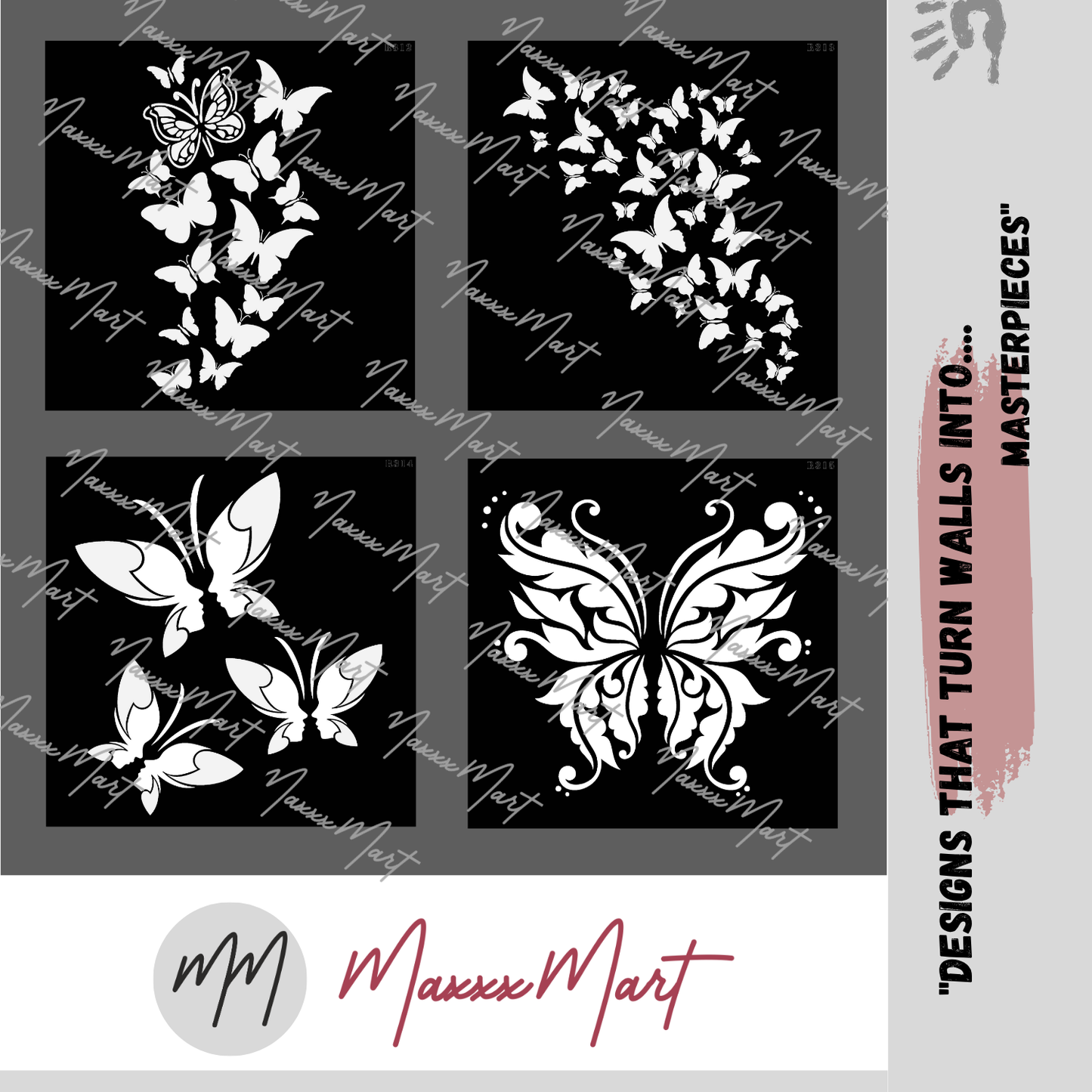 MaxxxMart - Butterfly Wall stencil-2(Inches)