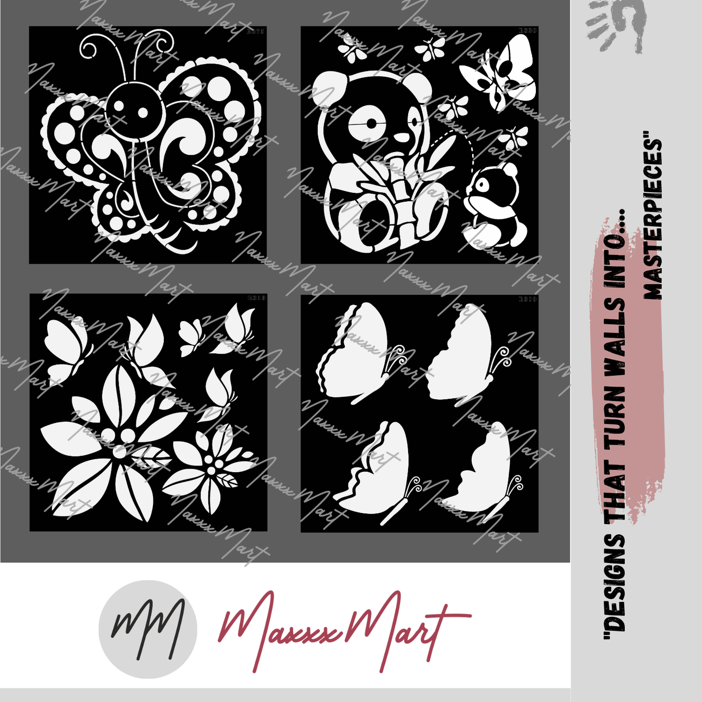 MaxxxMart - Butterfly Wall Stencil -3 (Inches)