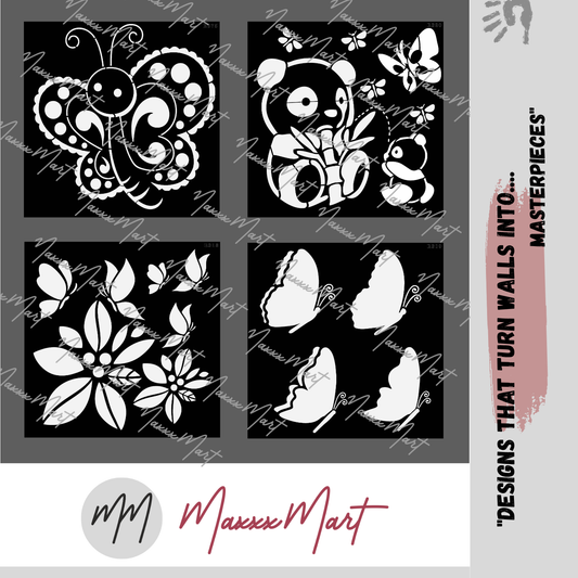 MaxxxMart - Butterfly Wall Stencil -3 (Inches)