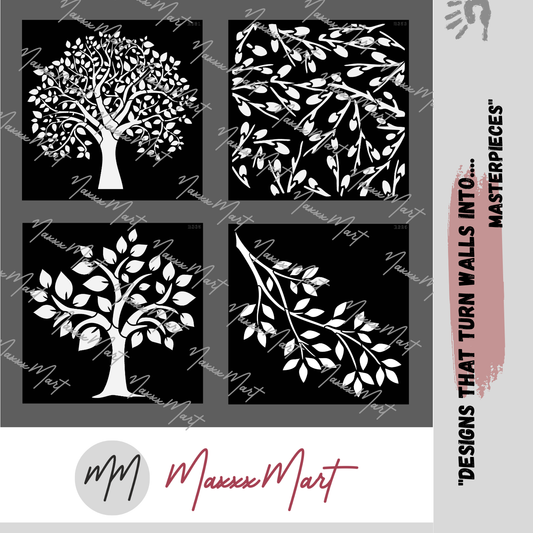 MaxxxMart - Trees And Branches Wall stencil-5(Inches)