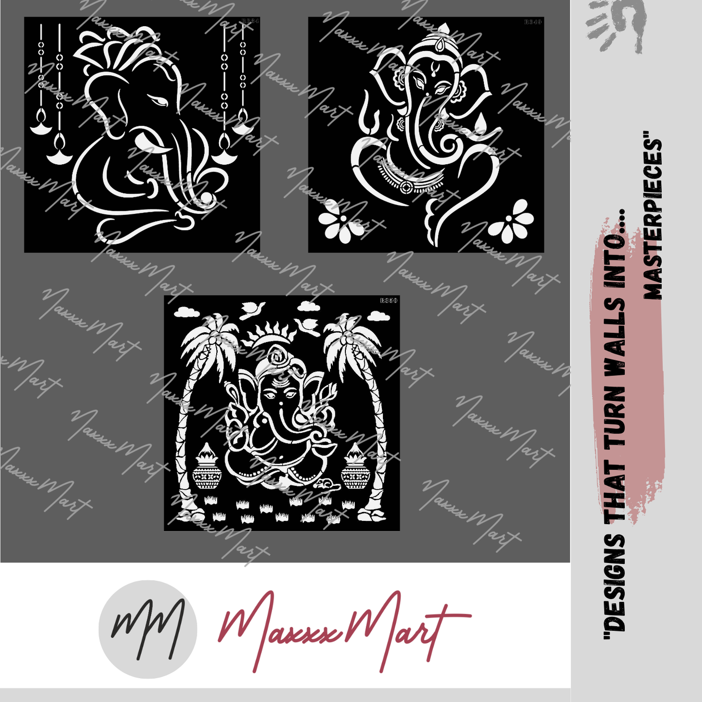 MaxxxMart - God Ganesha Wall Stencil(Inches)