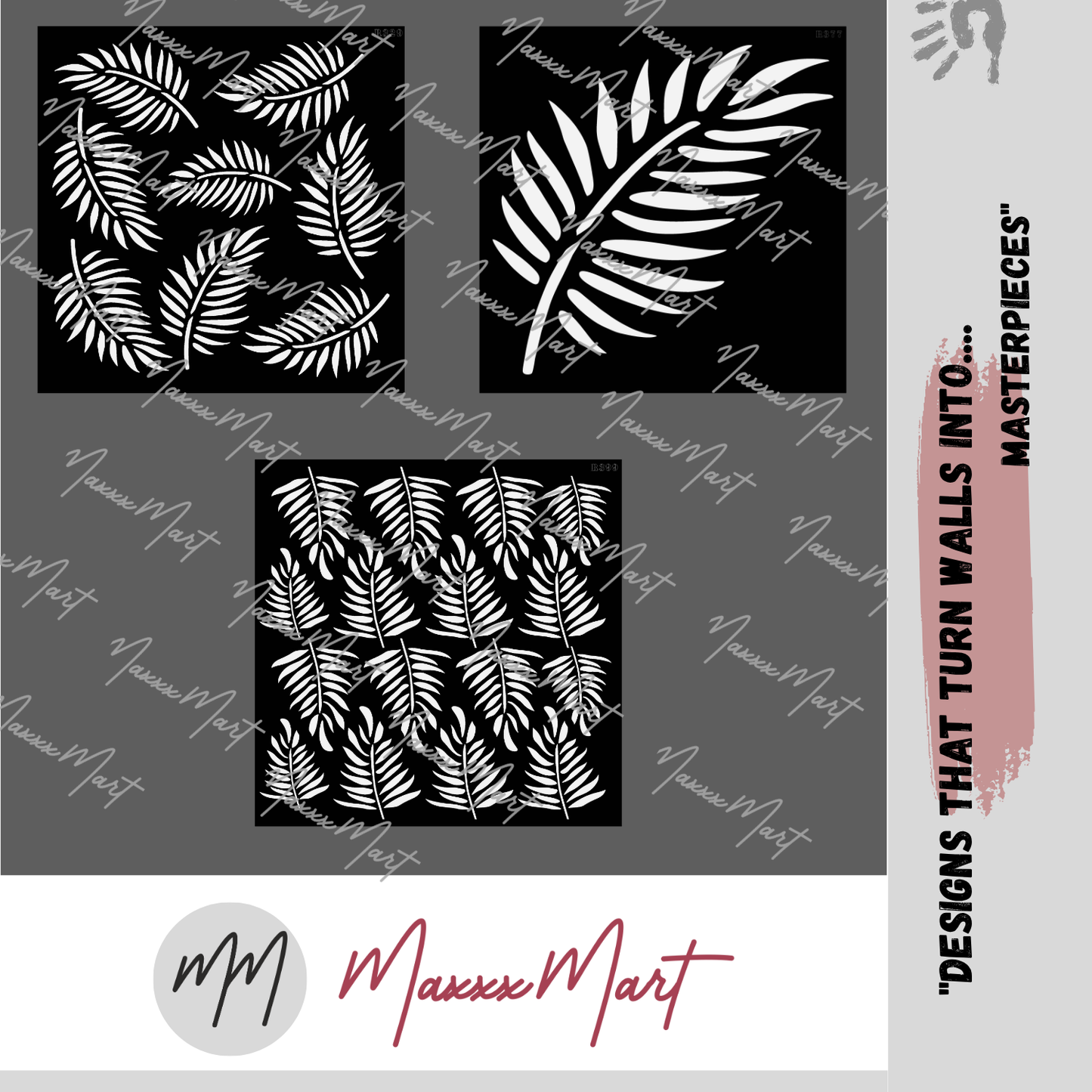 MaxxxMart - Leaf Wall Stencil-1(Inches)