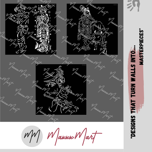 MaxxxMart - Lord Krishna Wall Stencil (Inches)