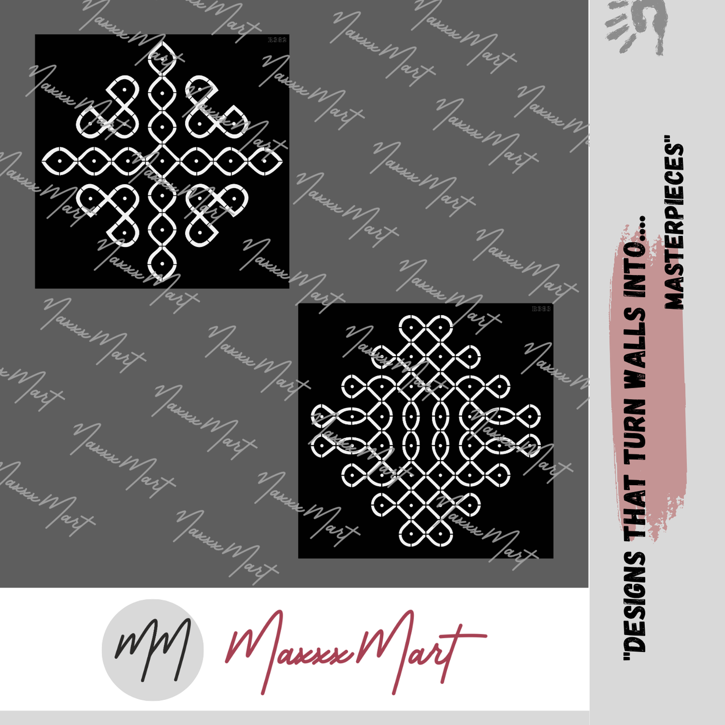 MaxxxMart - Kolam Wall Stencil (Inches)