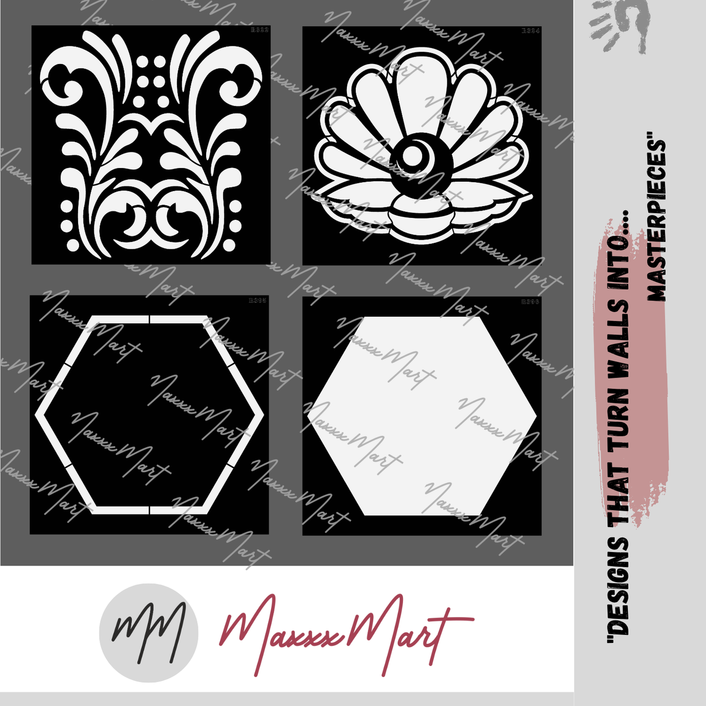 MaxxxMart - Multi Theme Wall Stencil-1(Inches)