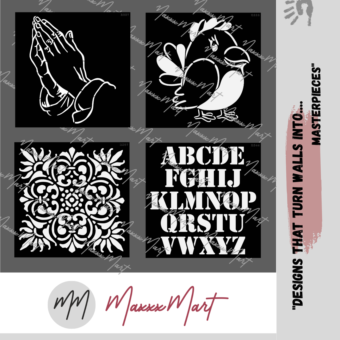 MaxxxMart - Multi Theme Wall Stencil-3(Inches)