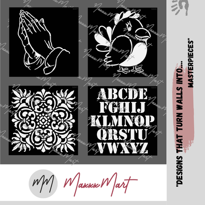 MaxxxMart - Multi Theme Wall Stencil-3(Inches)