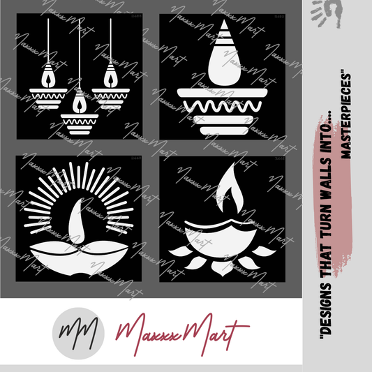 MaxxxMart-Diya Wall Stencils(inches)