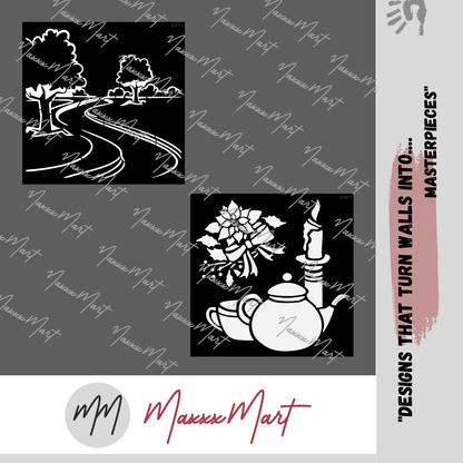 MaxxxMart - Multi Theme Wall Stencil(Inches)