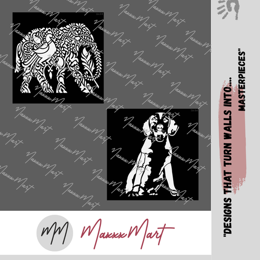 MaxxxMart - Animal  Wall Stencil(Inches)