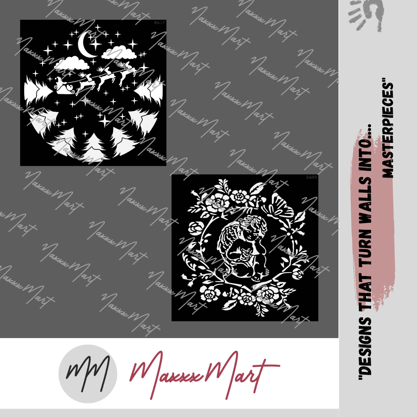 MaxxMart- Christmas Decor  Wall Stencil(Inches)