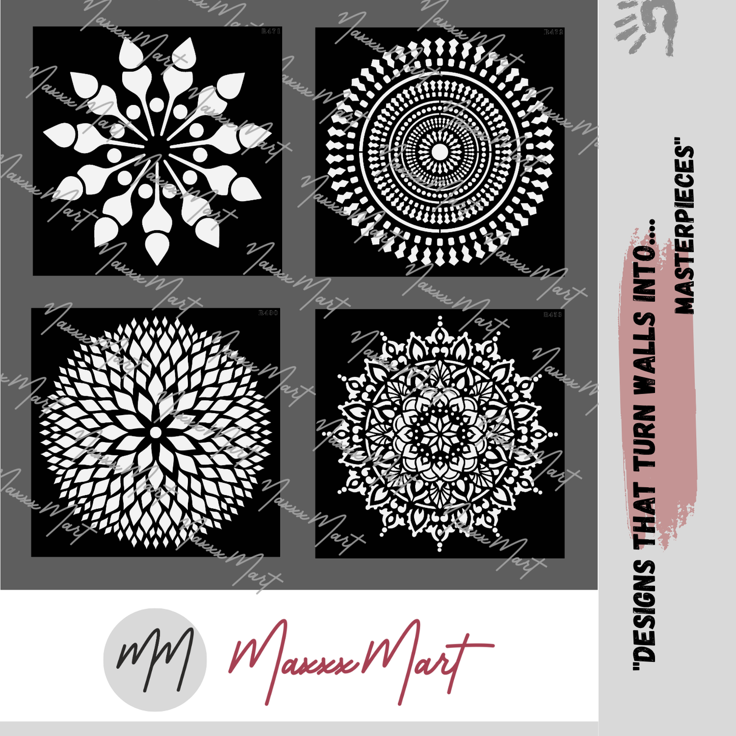 MaxxMart-Mandala Wall Stencil(Inches)