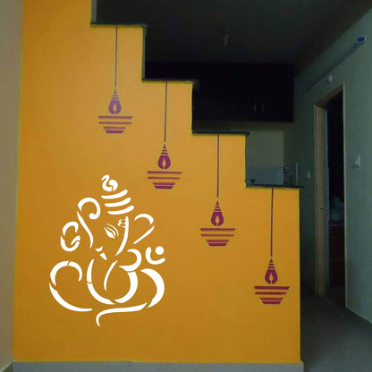Maxxxmart Ganesha Wall Stencil (Inches)