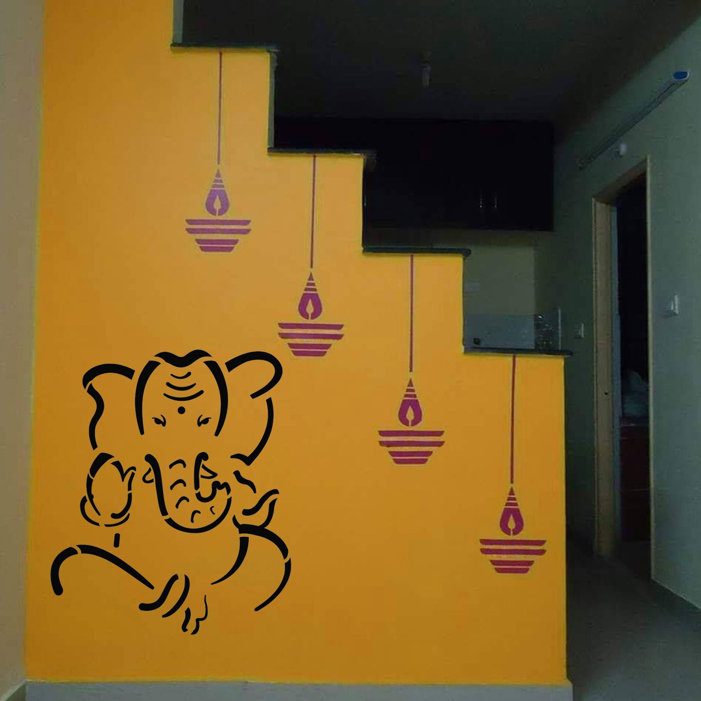Maxxxmart Ganesha Wall Stencil (Inches)