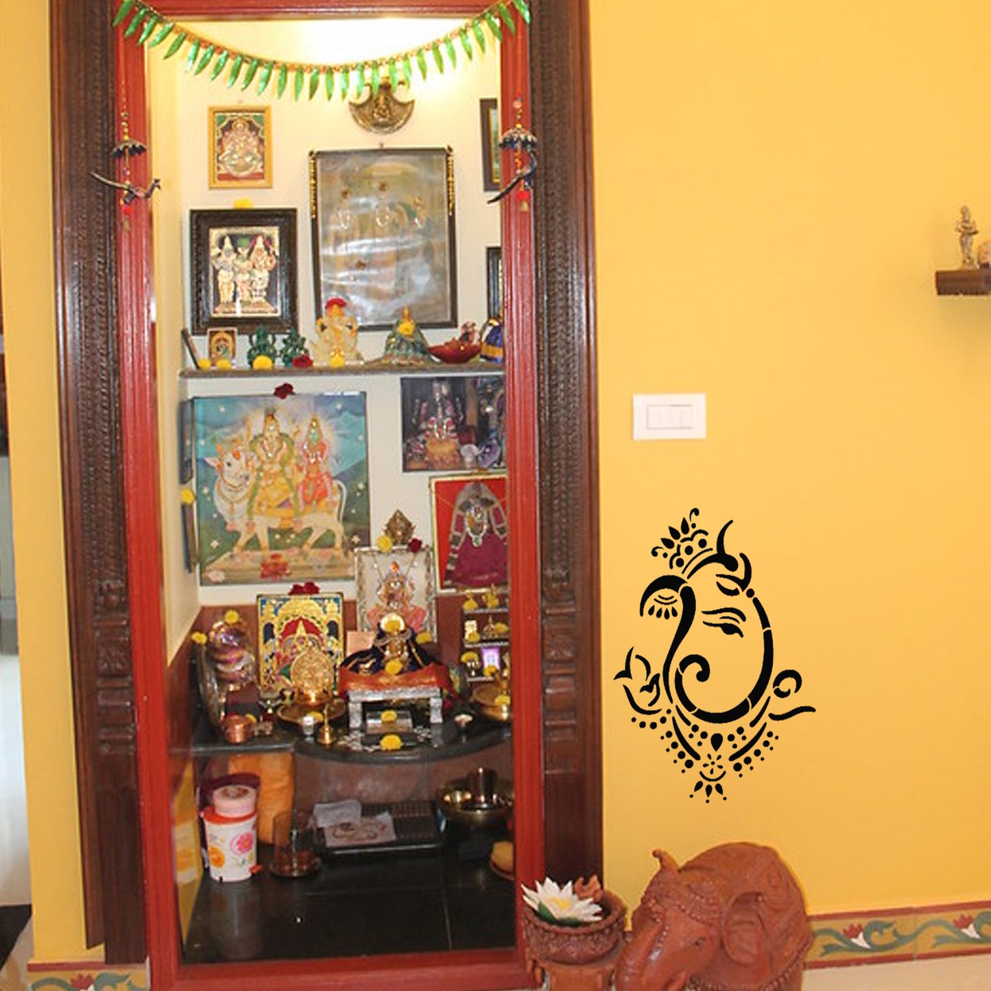 Maxxxmart Ganesha Wall Stencil (Inches)