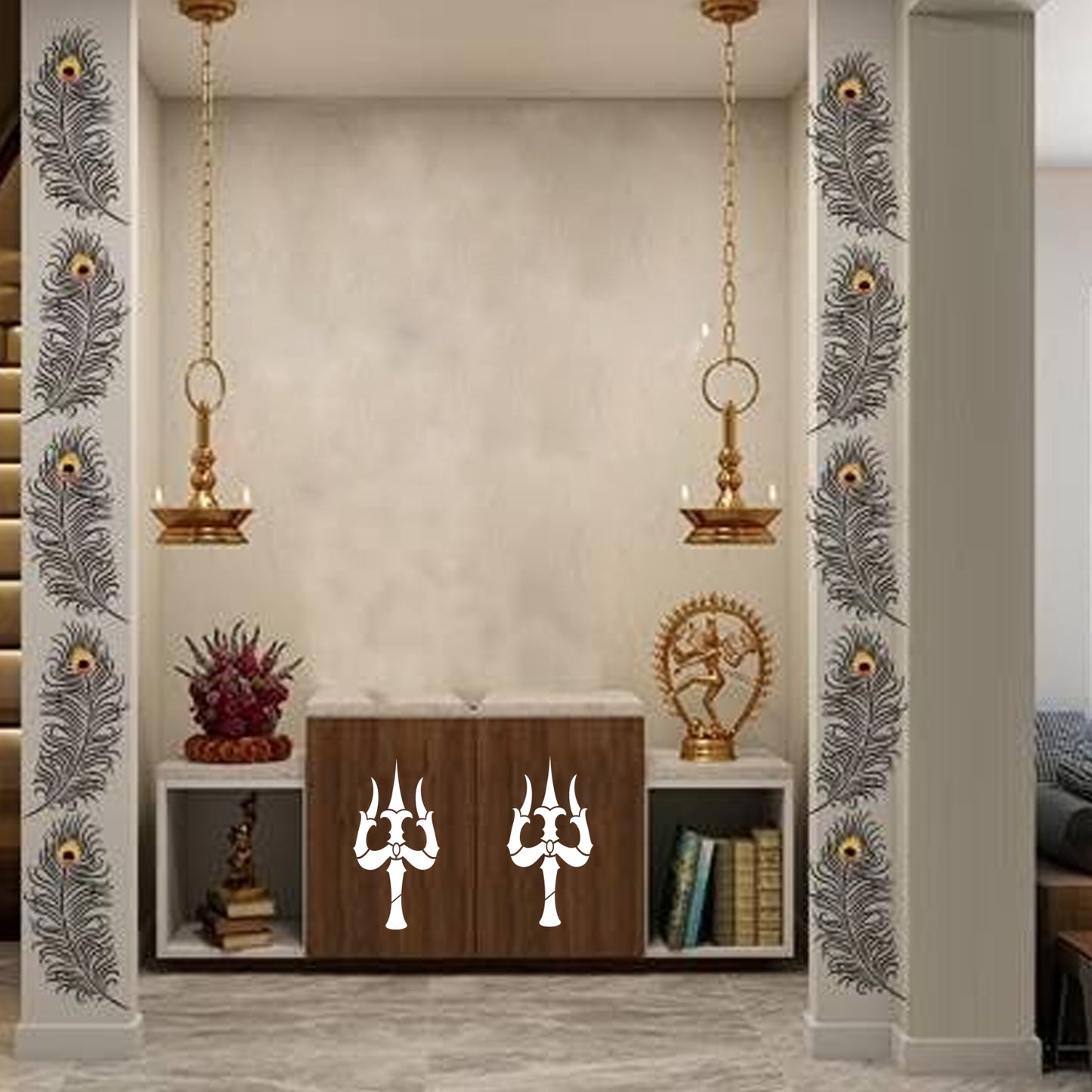 Maxxxmart - Shiva's Trishul Decorative Wall Stencil