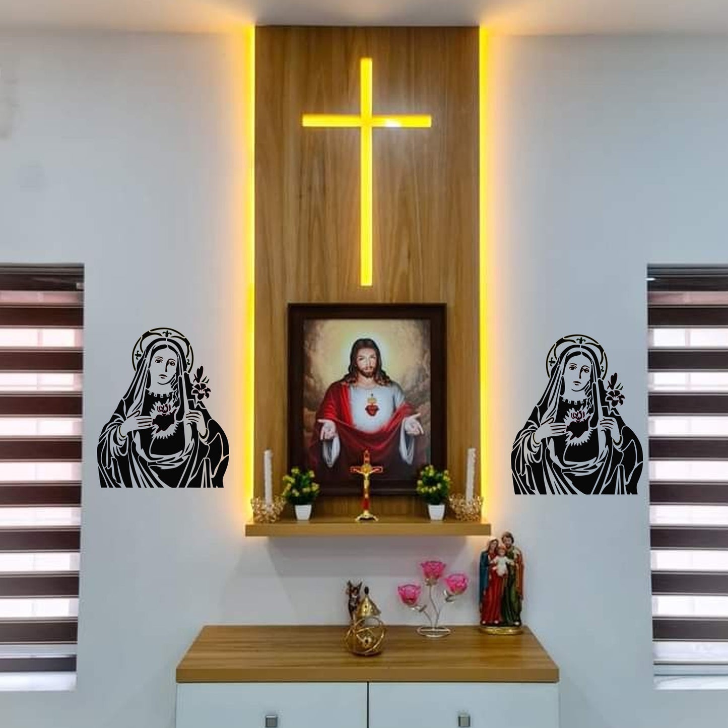 Maxxxmart - Multiple design Jesus wall stencil (Inches)