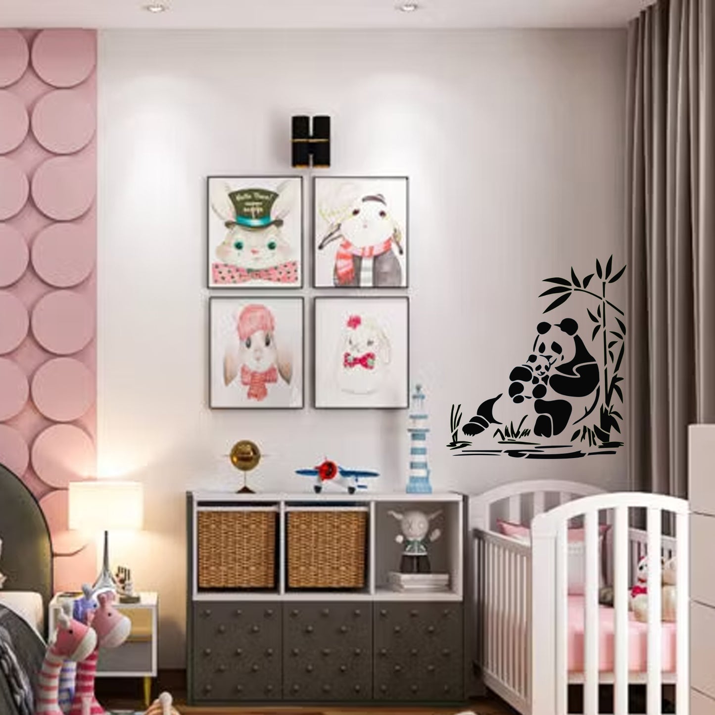 Maxxxmart - Panda, Rabbit, Giraffe, Deer wall stencil (Inches)