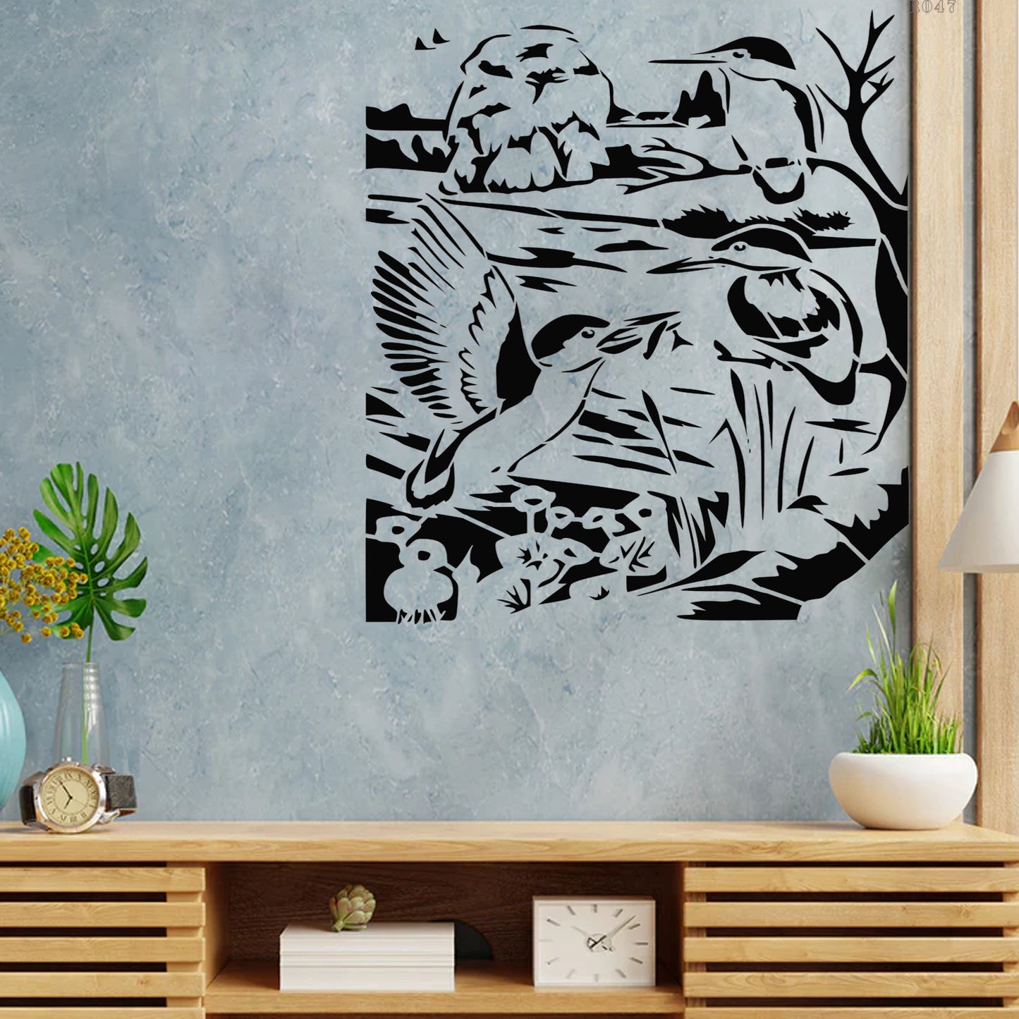 Maxxxmart - creative birds wall stencil-1 (Inches)