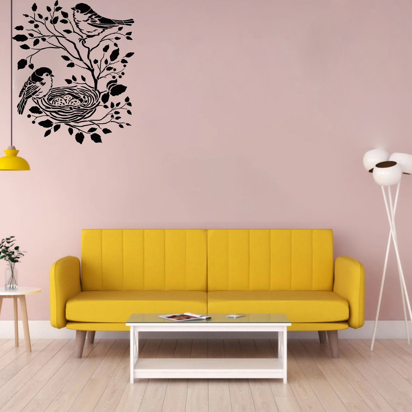 Maxxxmart - creative birds wall stencil-2 (Inches)