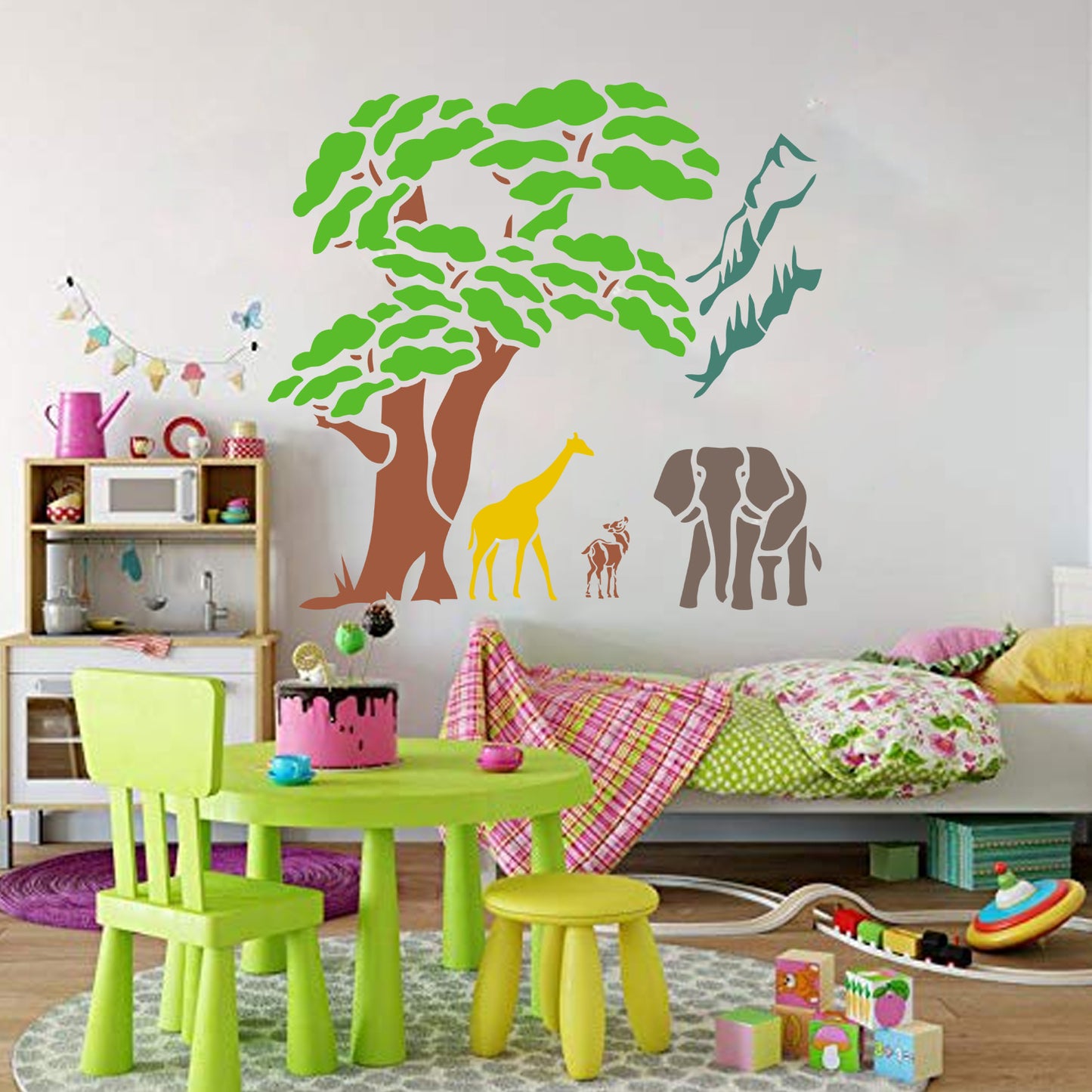 MaxxxMart - Tropical Sunset Island Stencil-2 (Inches)