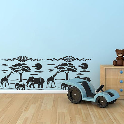 MaxxxMart - Tropical Sunset Island Stencil-2 (Inches)