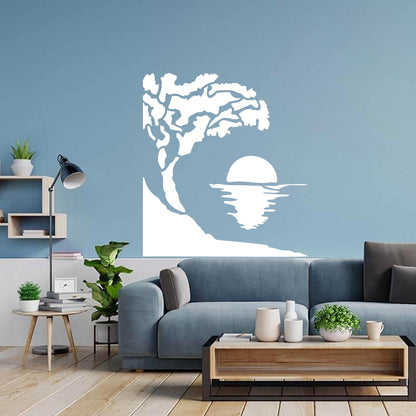MaxxxMart - Tropical Sunset Island Stencil-1 (Inches)