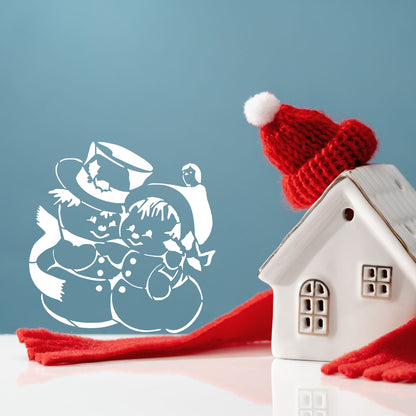 Maxxxmart - Winter Snowman Hug Stencil (Inches)
