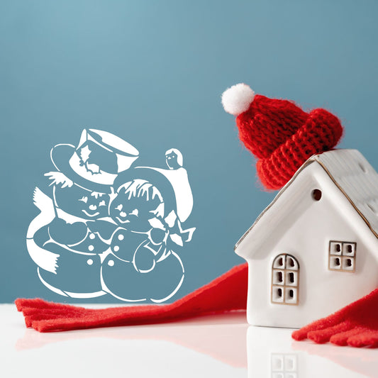 Maxxxmart - Winter Snowman Hug Stencil (Inches)