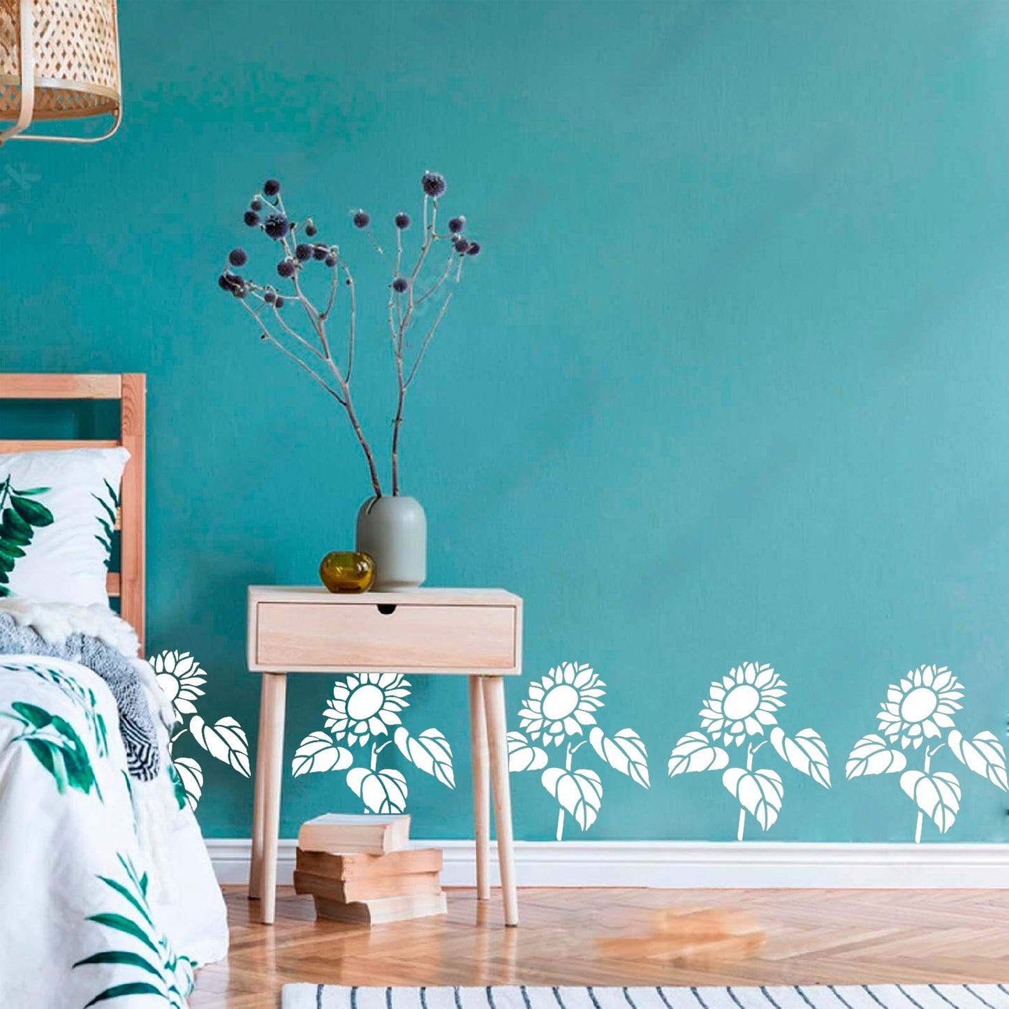 MaxxxMart - Flowers Wall Stencils-1 (Inches)