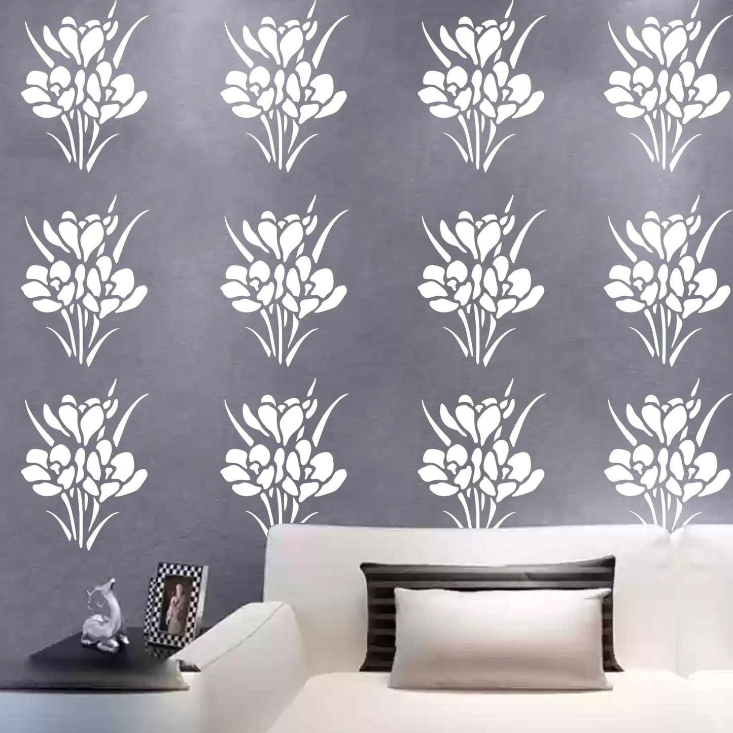 MaxxxMart - Flowers Wall Stencils-1 (Inches)