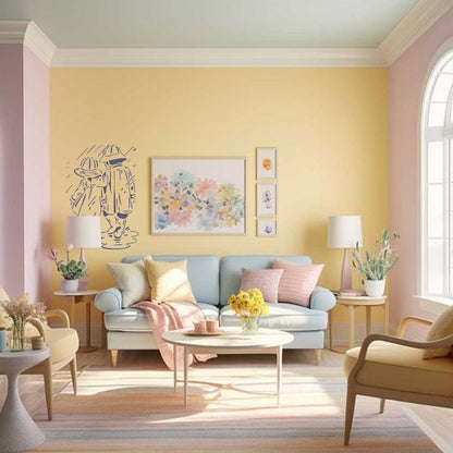 Maxxxmart - Train Tunnel, Koala Family, Kids in Rain wall stencil (Inches)