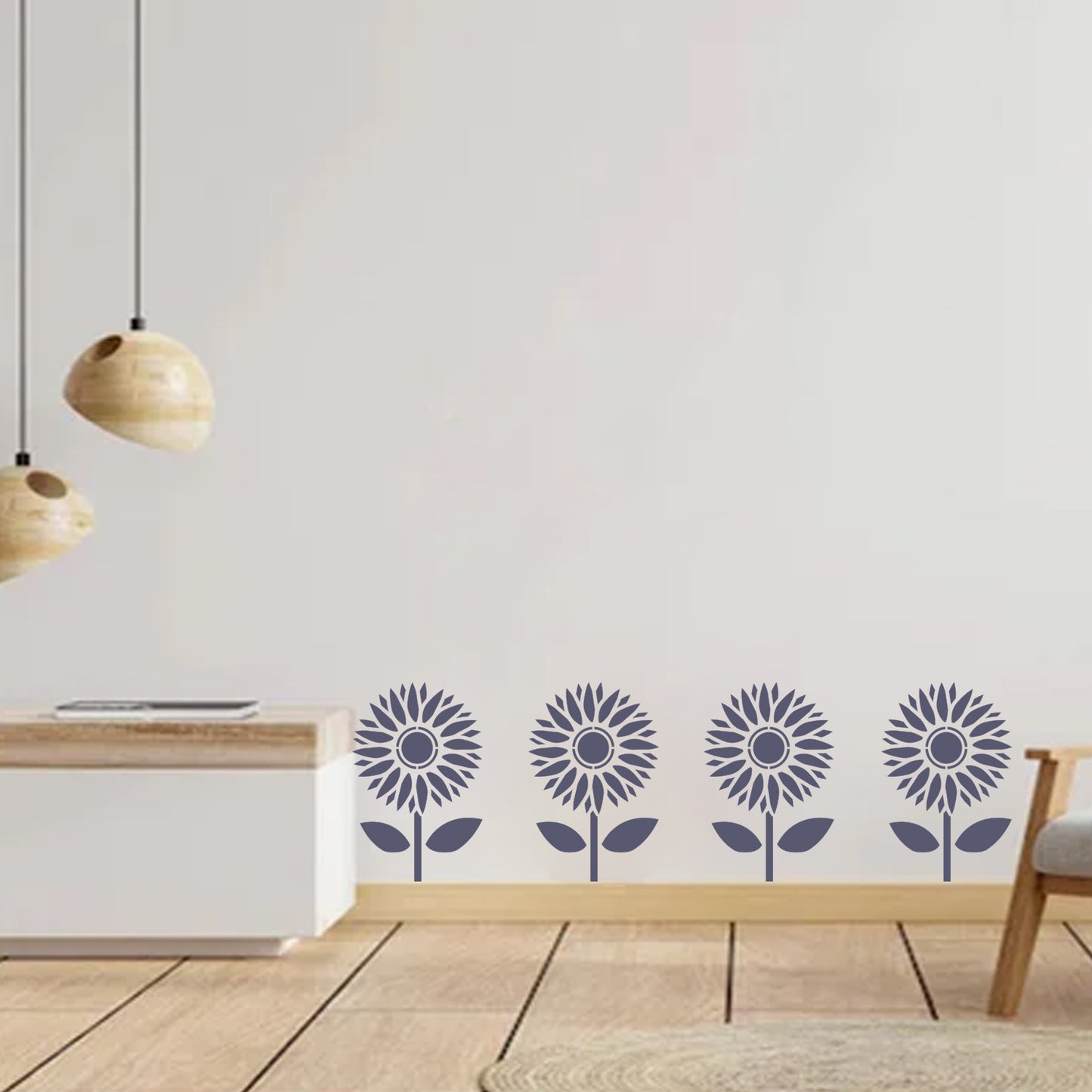 MaxxxMart - Flowers Wall Stencils-2 (Inches)