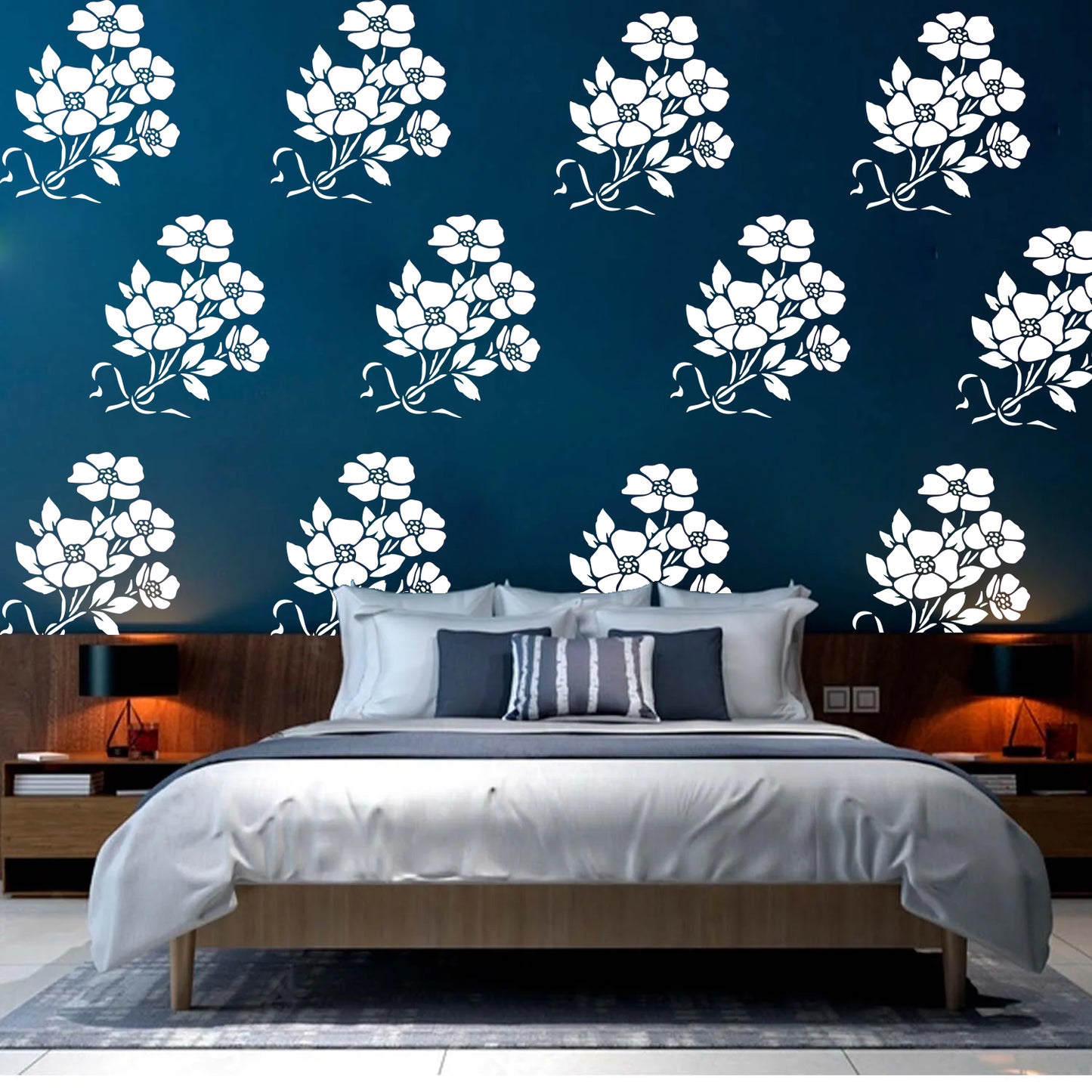 MaxxxMart - Flowers Wall Stencils-2 (Inches)