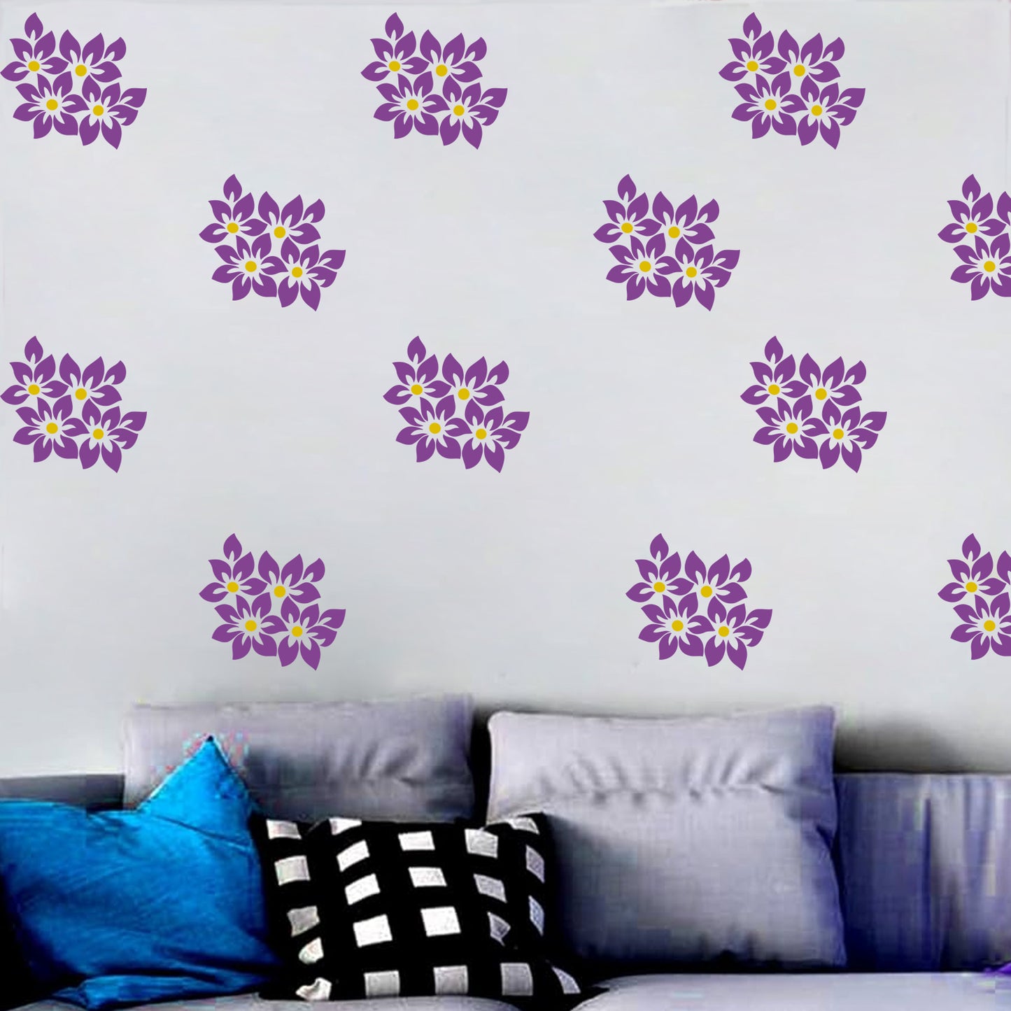 MaxxxMart - Flowers Wall Stencils-2 (Inches)