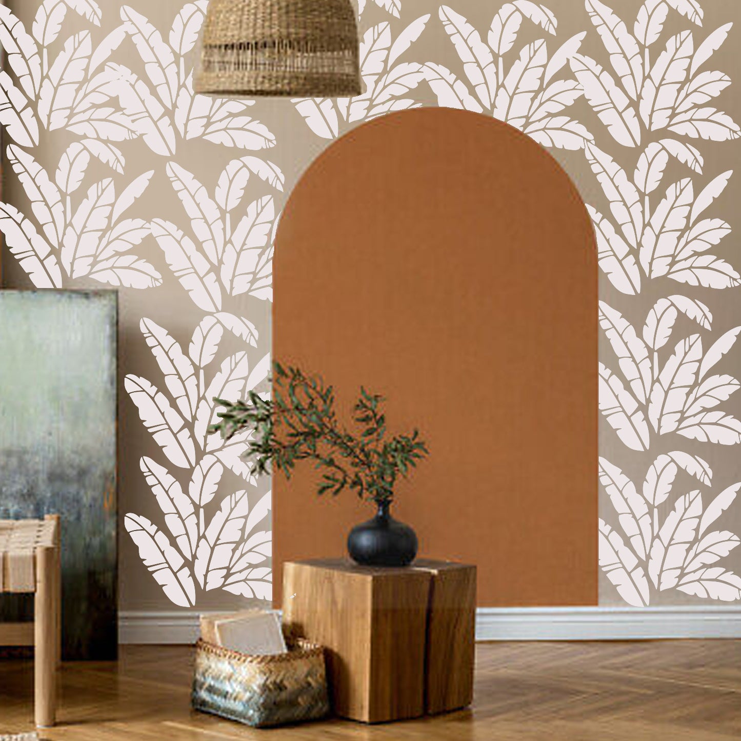 MaxxxMart - Leaf Wall Stencil (Inches)