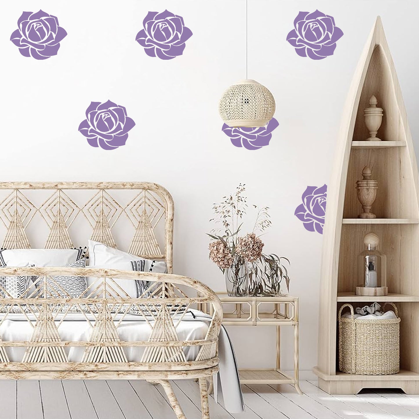 Maxxxmart - Classic Rose, Heritage Teardrop, Paisley,  Dandelion Burst Wall Stencil(Inches)