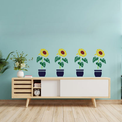 MaxxxMart - Flower pot wall stencil