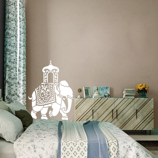 MaxxxMart - Ceremonial elephant Wall stencil (Inches)