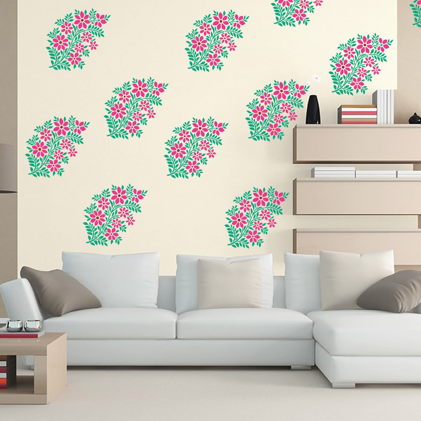 MaxxxMart - Flower Wall Stencils-3 (Inches)