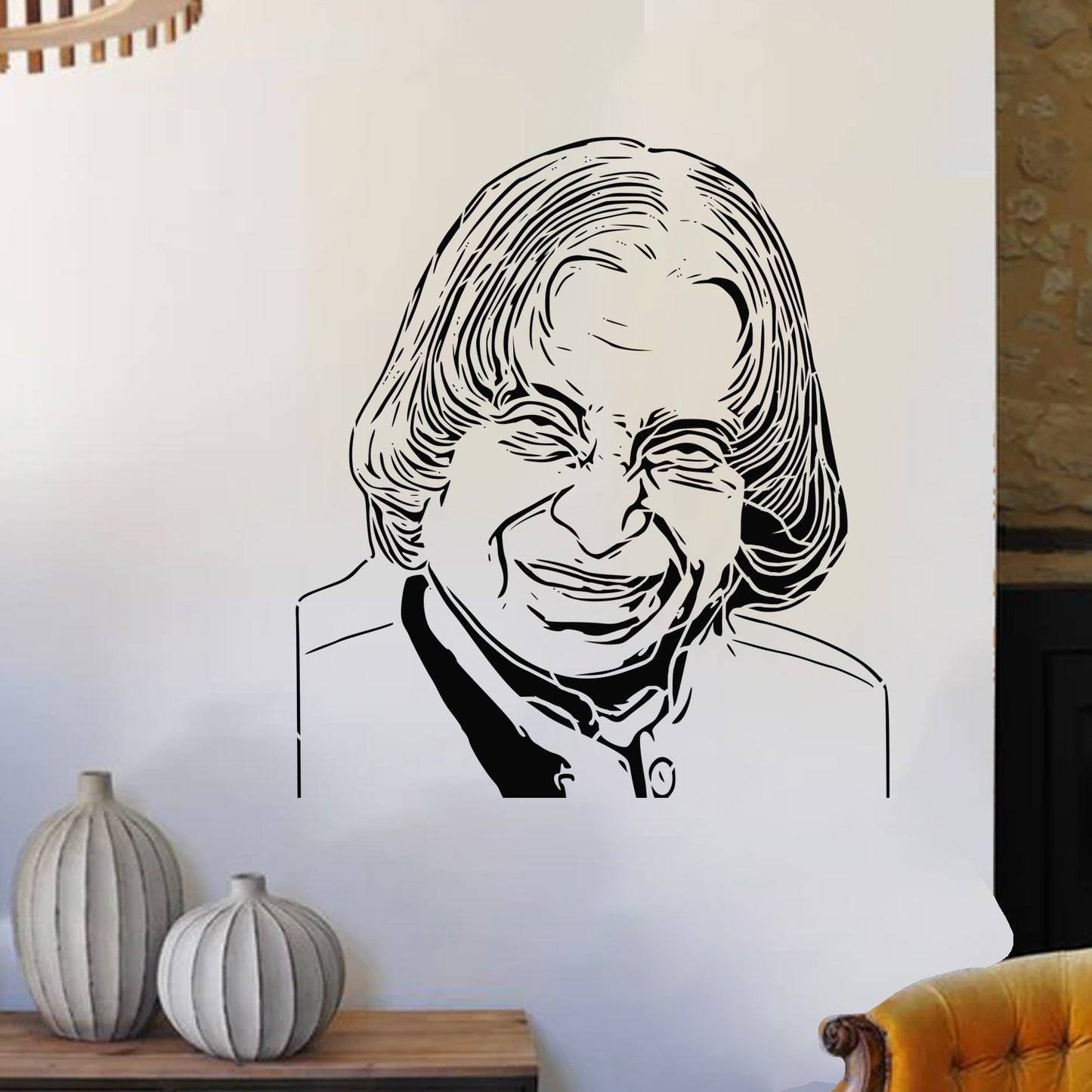 MaxxxMart - Mahatma Gandhi & Abdul Kalam Wall Stencil (Inches)