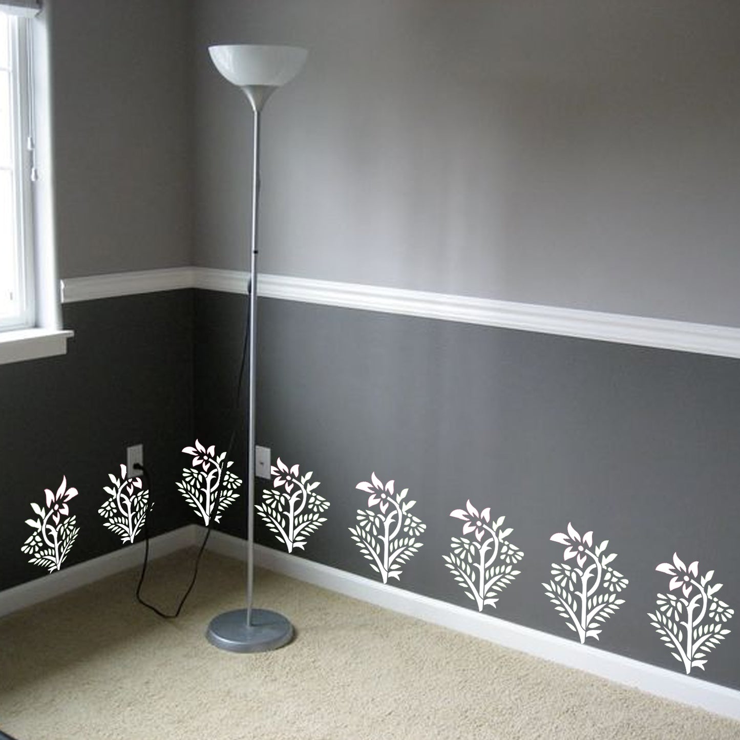 MaxxxMart - Flower Border wall stencil (Inches)